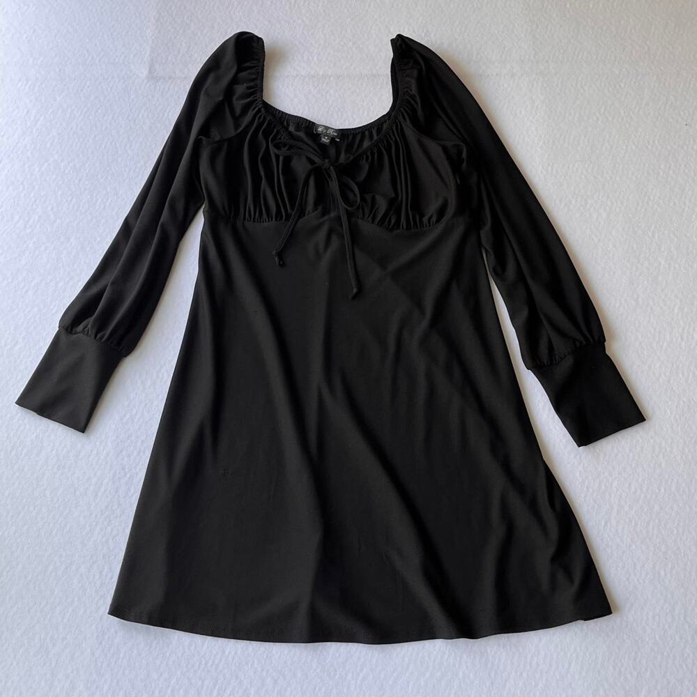 Black Lily Rose dress with tie front detail